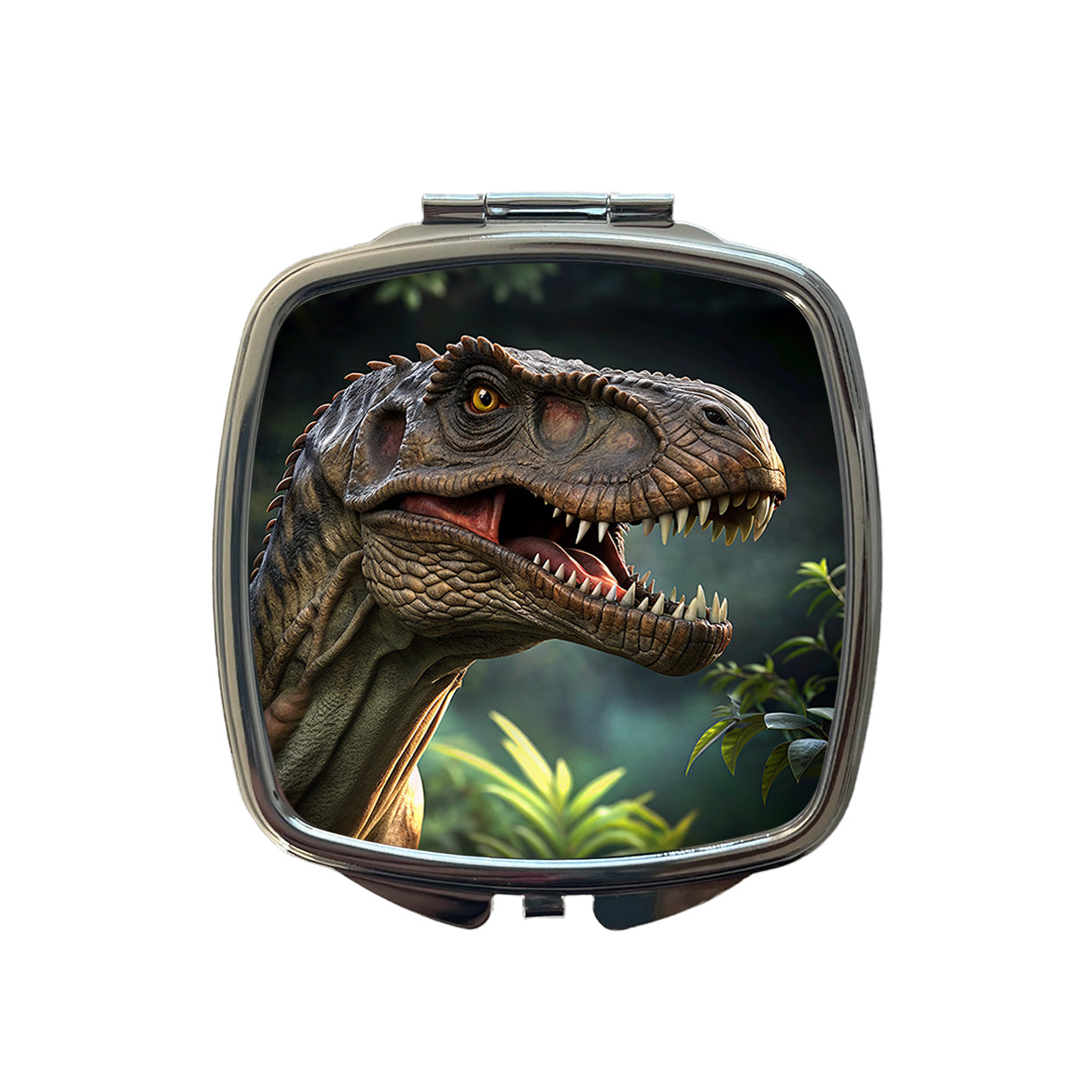 Tyrannosaurus T-Rex Dinosaur Head Small Travel Purse Handbag Pocket Makeup Compact Mirror