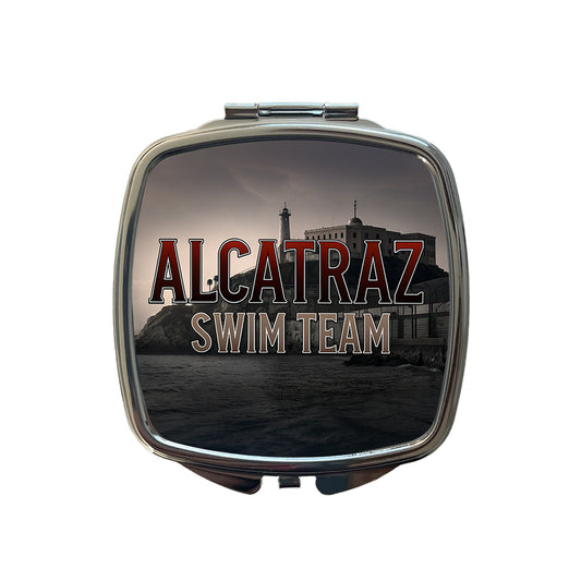 Alcatraz Prison Swim Team Funny Small Travel Purse Handbag Pocket Makeup Compact Mirror