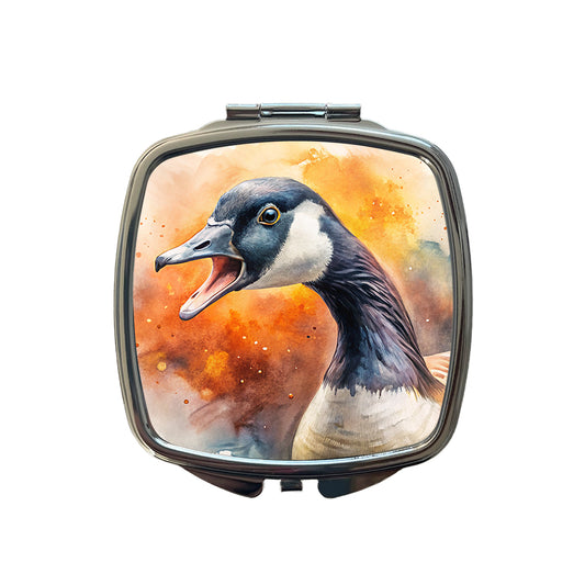 Angry Canadian Canada Goose Watercolor Small Travel Purse Handbag Pocket Makeup Compact Mirror