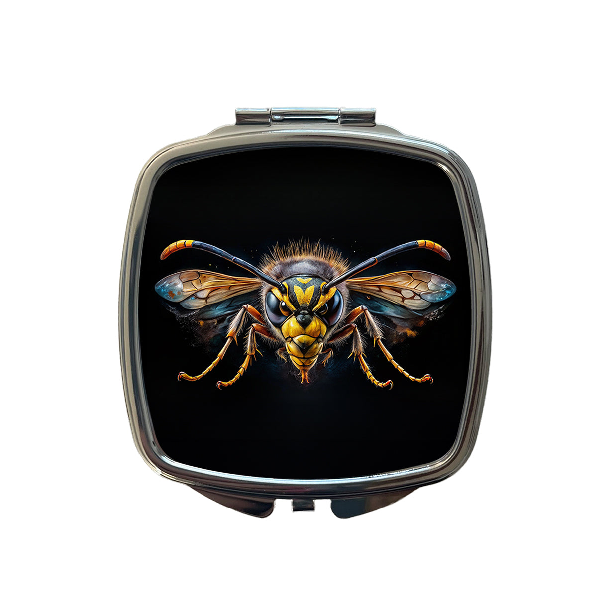 Angry Wasp Watercolor Small Travel Purse Handbag Pocket Makeup Compact Mirror