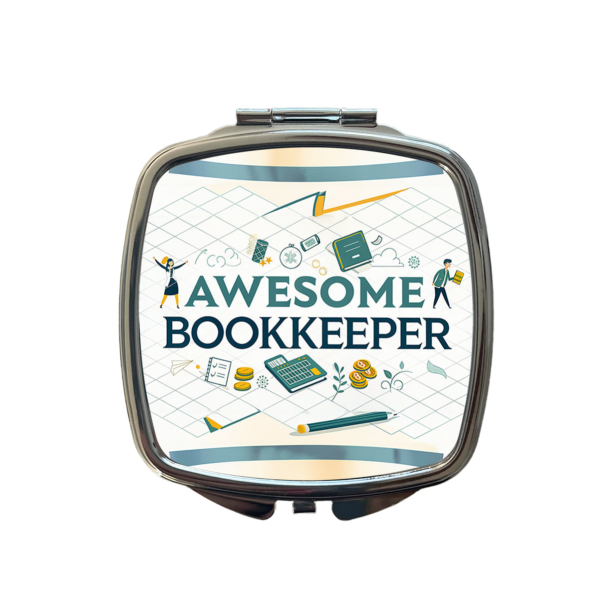 Awesome Bookkeeper Inspirational Small Travel Purse Handbag Pocket Makeup Compact Mirror