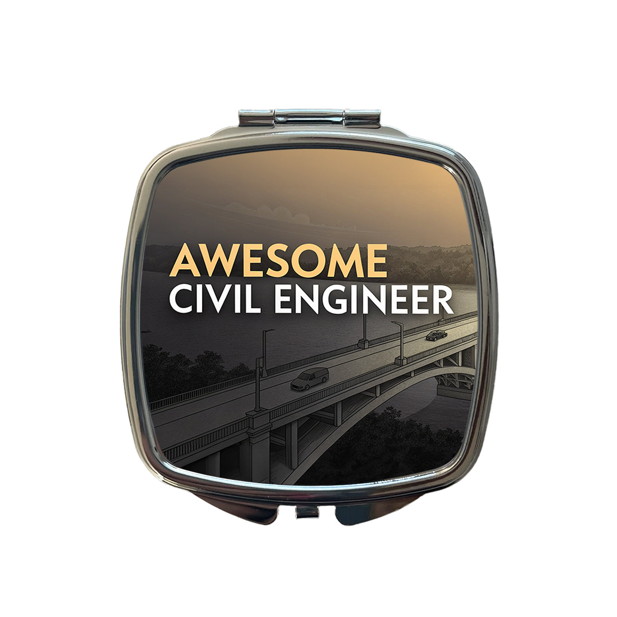Awesome Civil Engineer Inspirational Small Travel Purse Handbag Pocket Makeup Compact Mirror
