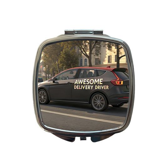 Awesome Delivery Driver Inspirational Small Travel Purse Handbag Pocket Makeup Compact Mirror