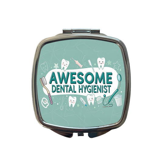 Awesome Dental Hygienist Inspirational Small Travel Purse Handbag Pocket Makeup Compact Mirror