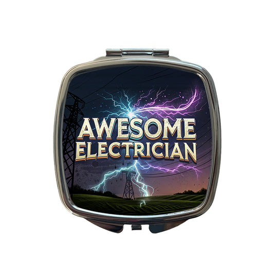 Awesome Electrician Inspirational Small Travel Purse Handbag Pocket Makeup Compact Mirror