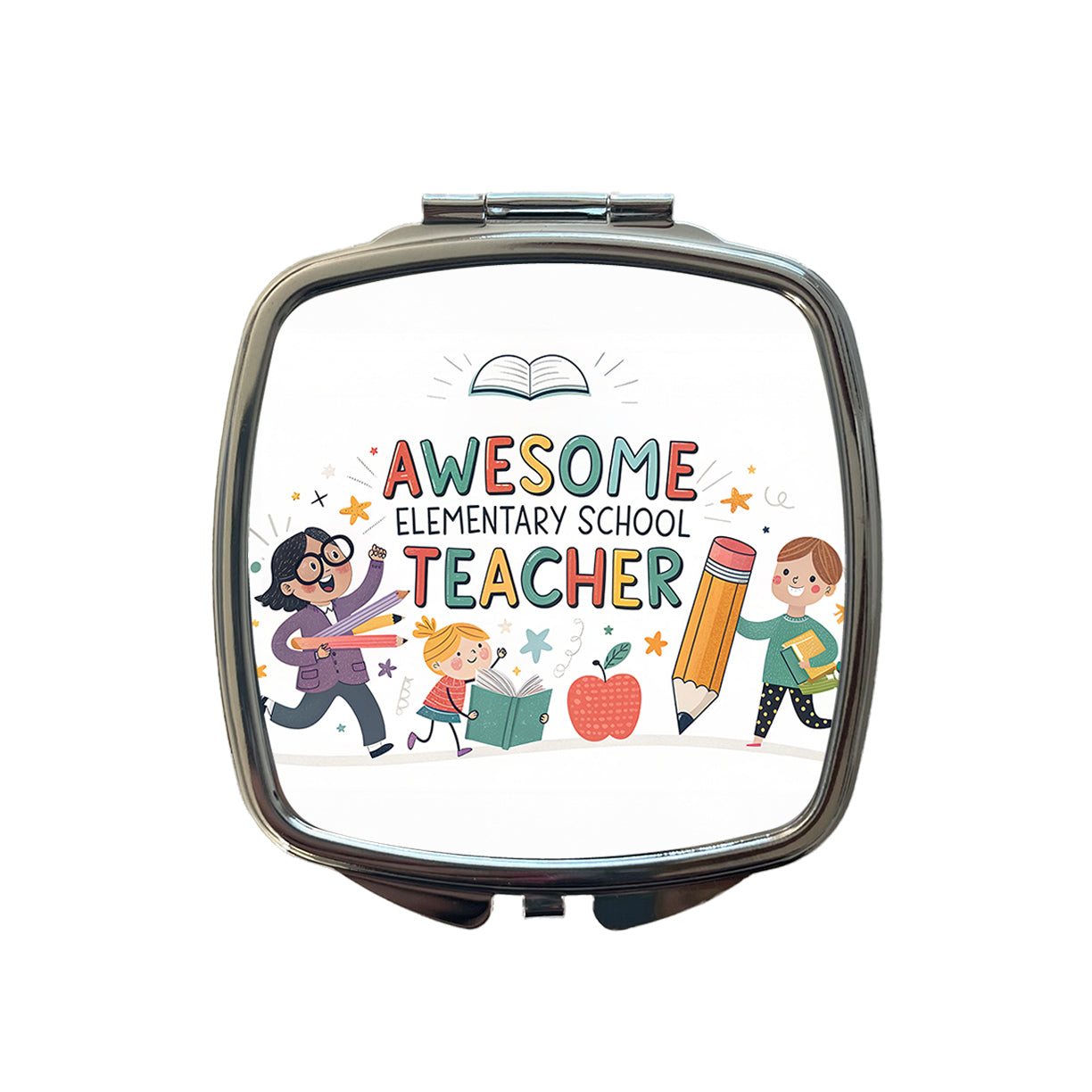Awesome Elementary School Teacher Inspirational Small Travel Purse Handbag Pocket Makeup Compact Mirror