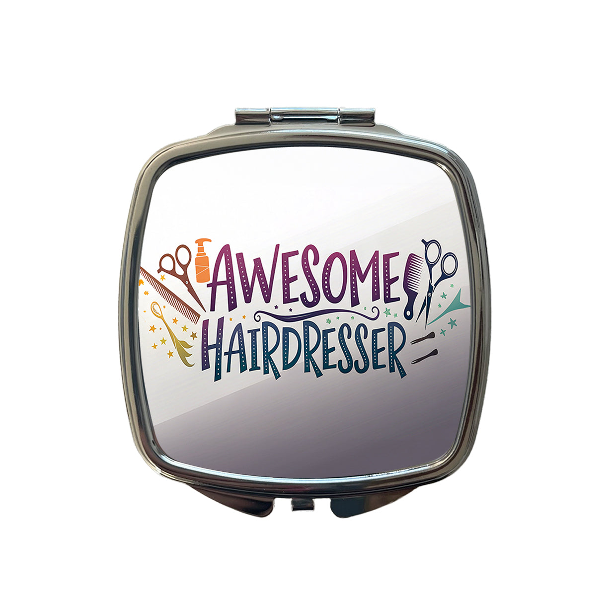 Awesome Hairdresser Inspirational Small Travel Purse Handbag Pocket Makeup Compact Mirror