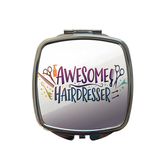 Awesome Hairdresser Inspirational Small Travel Purse Handbag Pocket Makeup Compact Mirror