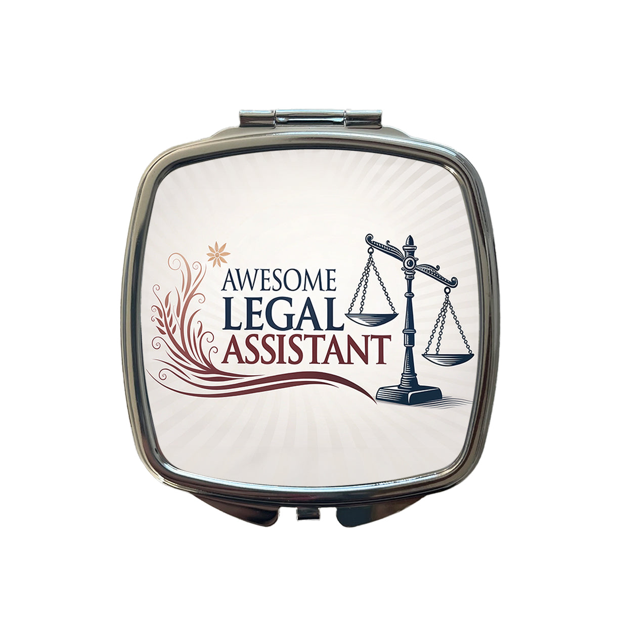 Awesome Legal Assistant Inspirational Scales Of Justice Small Travel Purse Handbag Pocket Makeup Compact Mirror