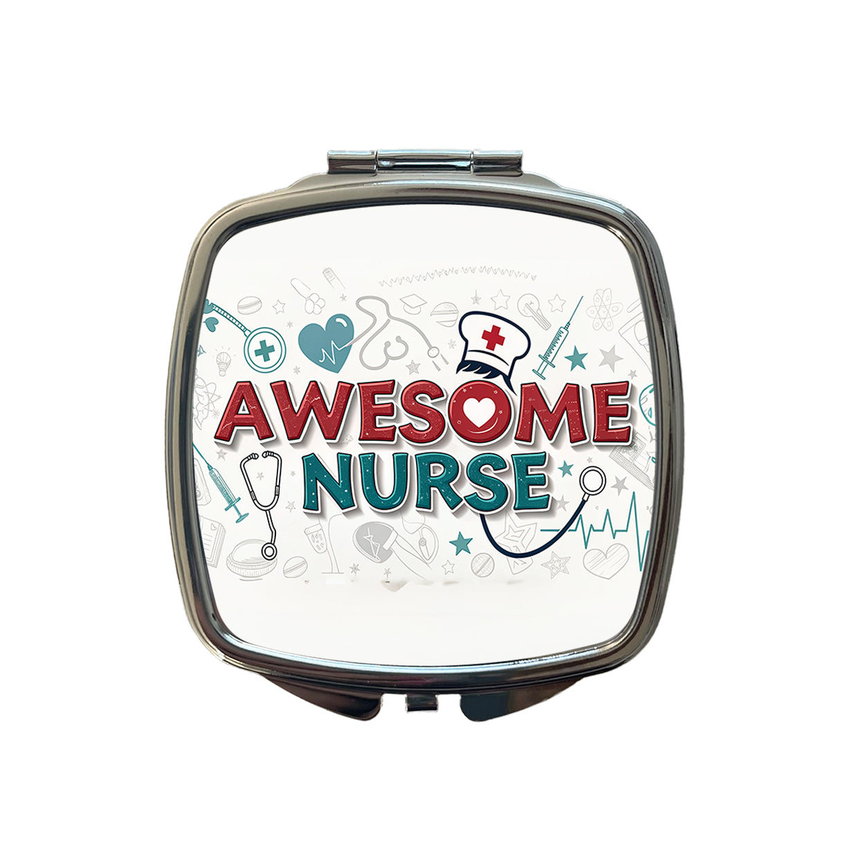 Awesome Nurse Inspirational Small Travel Purse Handbag Pocket Makeup Compact Mirror