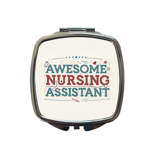 Awesome Nursing Assistant Inspirational Small Travel Purse Handbag Pocket Makeup Compact Mirror