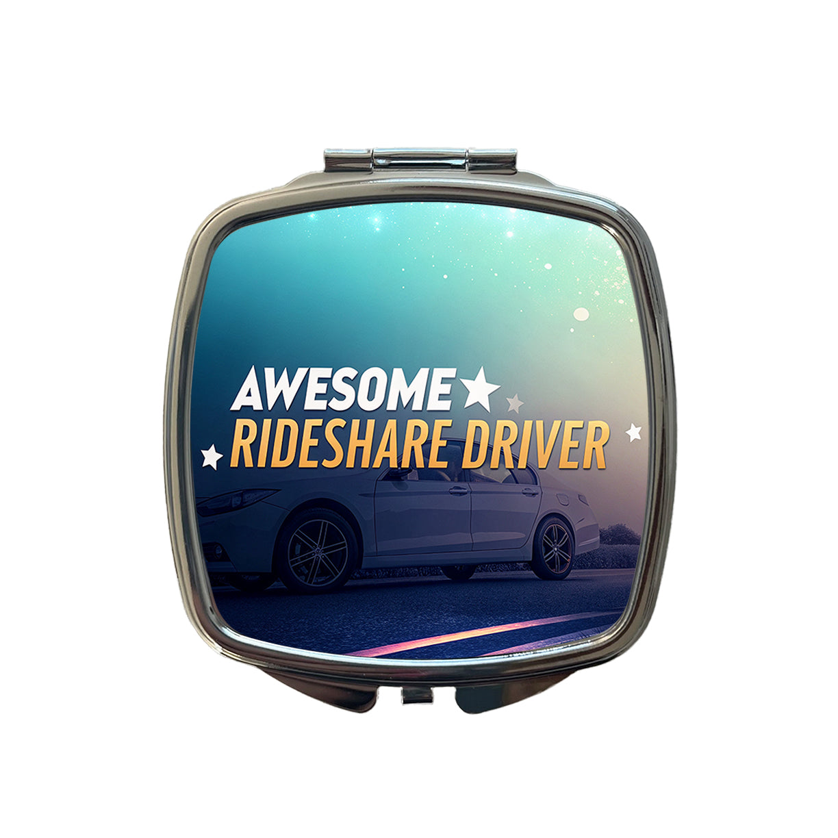 Awesome Rideshare Driver Inspirational Small Travel Purse Handbag Pocket Makeup Compact Mirror