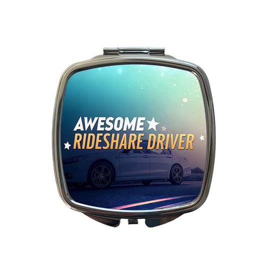 Awesome Rideshare Driver Inspirational Small Travel Purse Handbag Pocket Makeup Compact Mirror