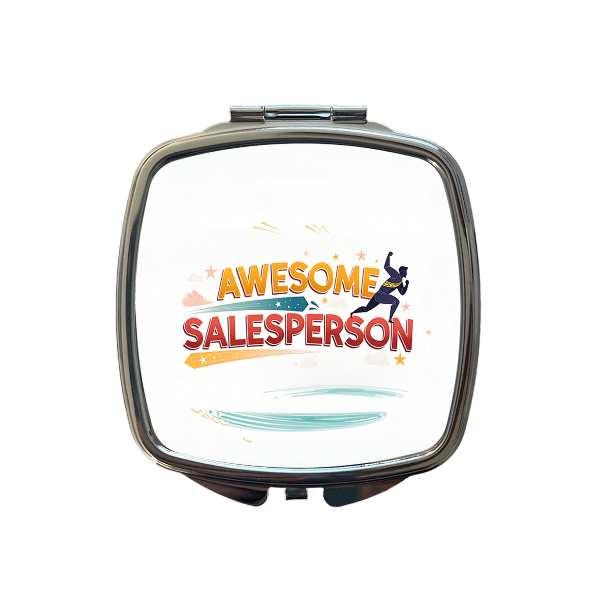 Awesome Salesperson Inspirational Superhero Small Travel Purse Handbag Pocket Makeup Compact Mirror