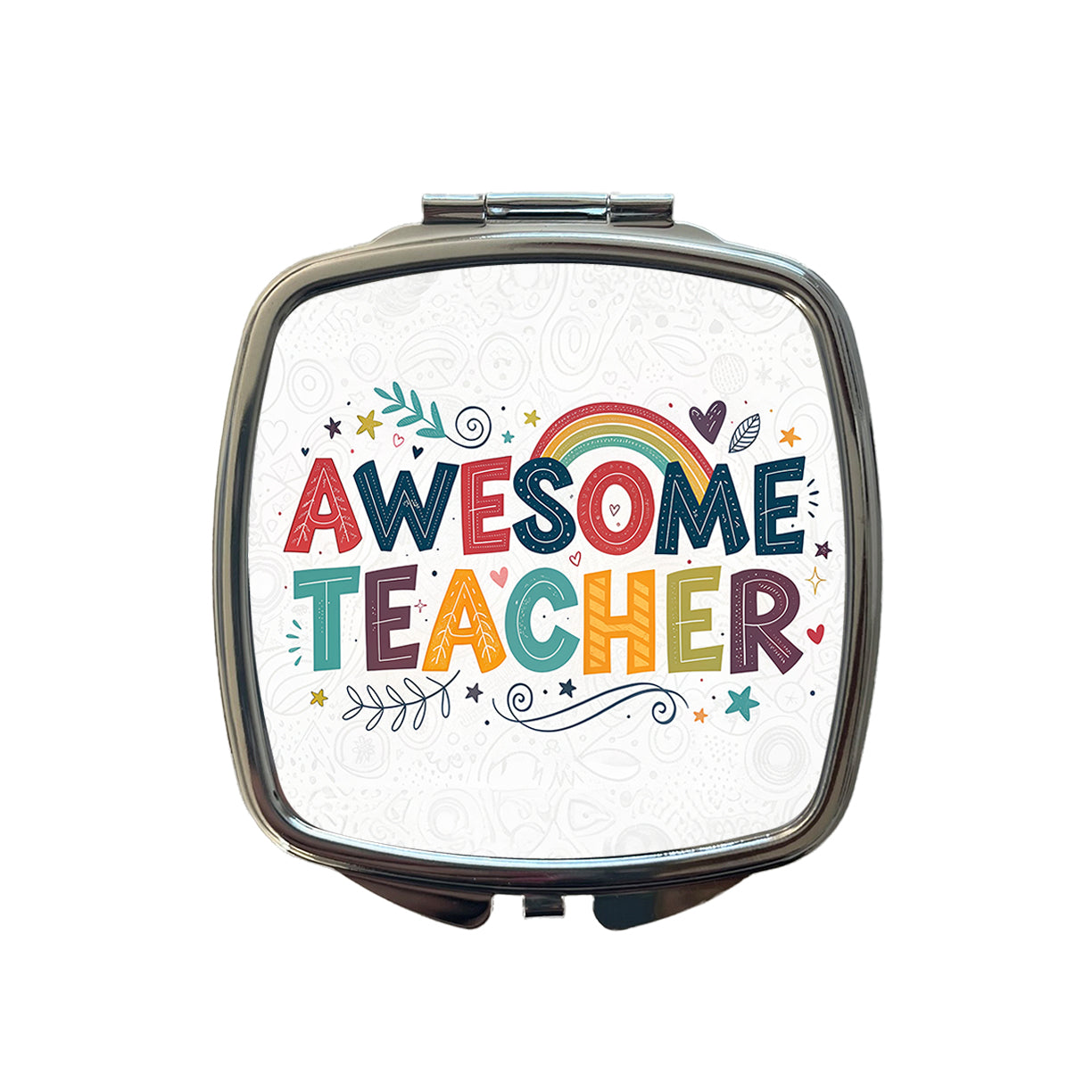 Awesome Teacher Inspirational Small Travel Purse Handbag Pocket Makeup Compact Mirror