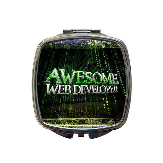 Awesome Web Developer Inspirational Small Travel Purse Handbag Pocket Makeup Compact Mirror