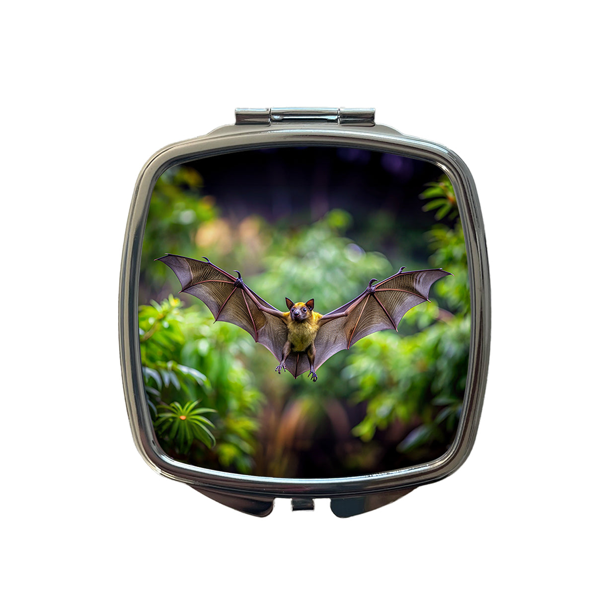 Bat Flying Photo Small Travel Purse Handbag Pocket Makeup Compact Mirror