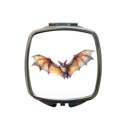 Bat Flying Watercolor Small Travel Purse Handbag Pocket Makeup Compact Mirror