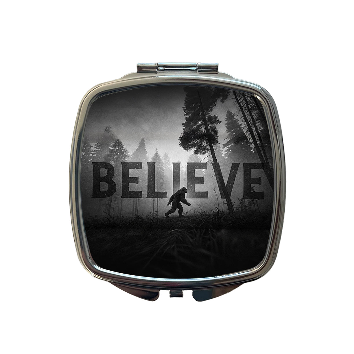 Believe Bigfoot Fantasy Creatures Small Travel Purse Handbag Pocket Makeup Compact Mirror