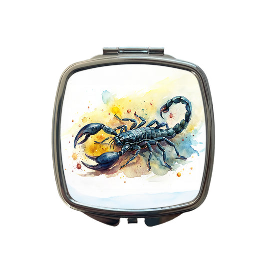 Black Scorpion Watercolor Small Travel Purse Handbag Pocket Makeup Compact Mirror