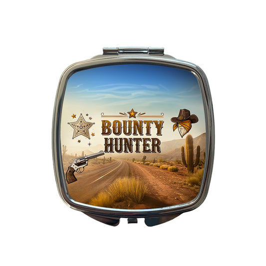 Bounty Hunter Western Cowboy Small Travel Purse Handbag Pocket Makeup Compact Mirror