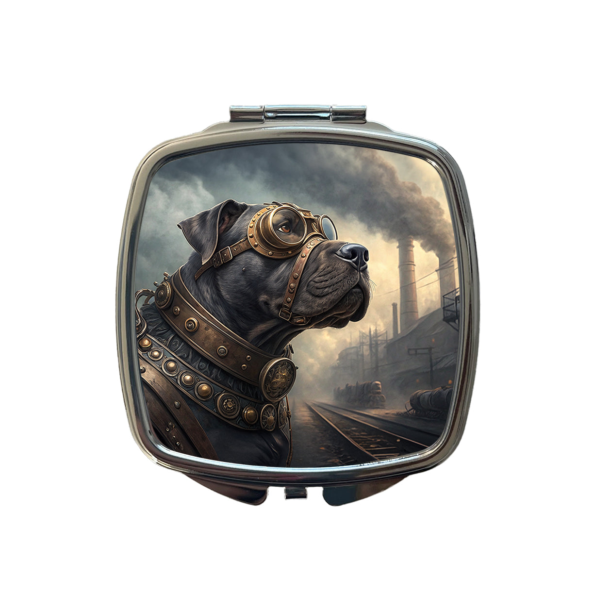 Cane Corso Dog Steampunk Small Travel Purse Handbag Pocket Makeup Compact Mirror