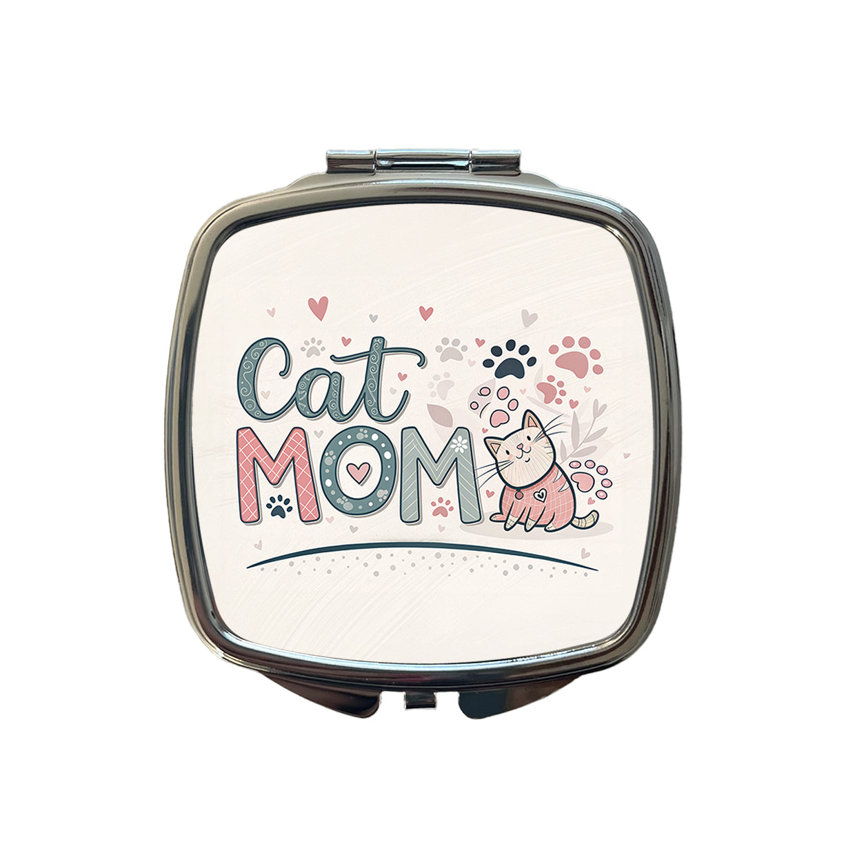 Cat Mom Cute Small Travel Purse Handbag Pocket Makeup Compact Mirror