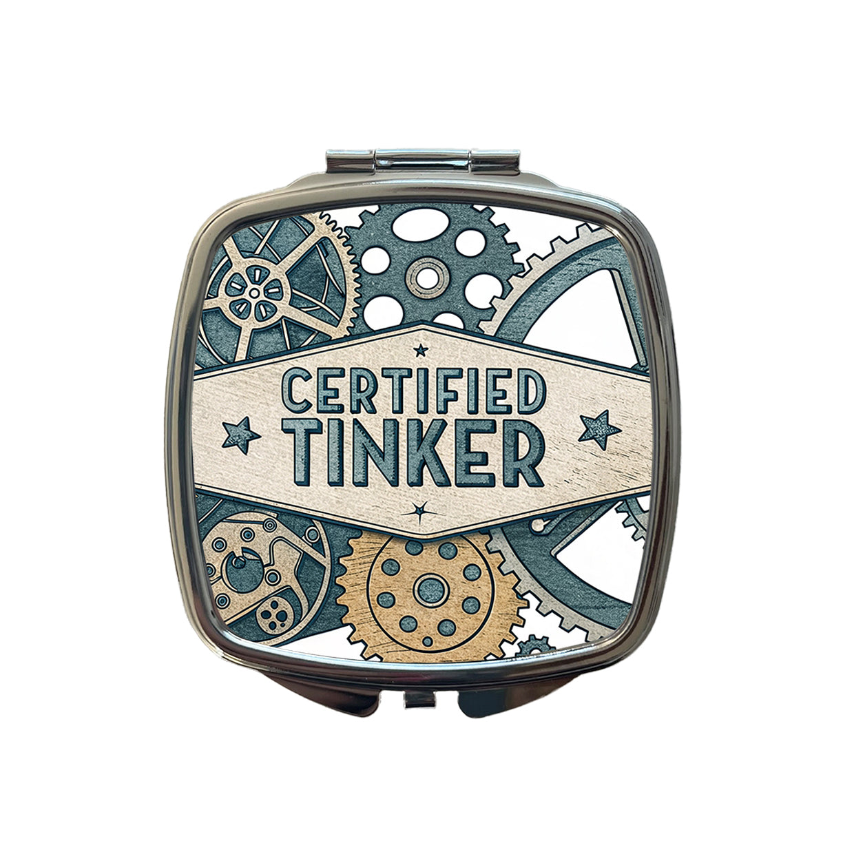 Certified Tinker Gears Small Travel Purse Handbag Pocket Makeup Compact Mirror