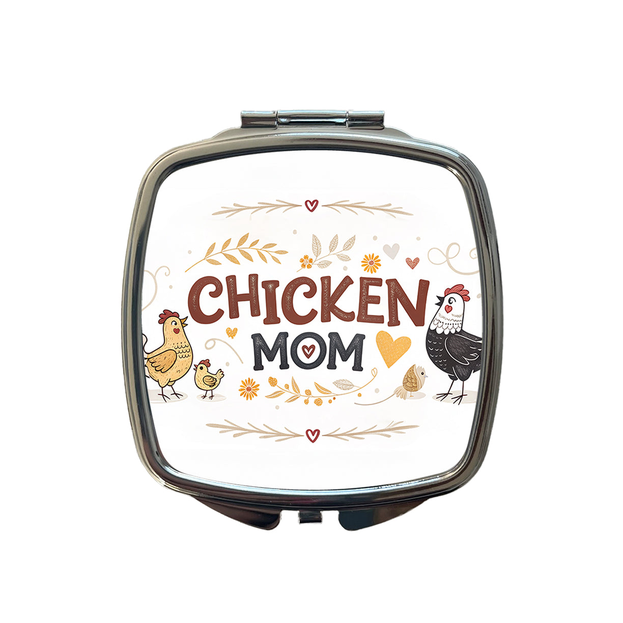 Chicken Mom Cute Funny Small Travel Purse Handbag Pocket Makeup Compact Mirror