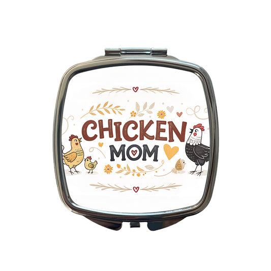 Chicken Mom Cute Funny Small Travel Purse Handbag Pocket Makeup Compact Mirror