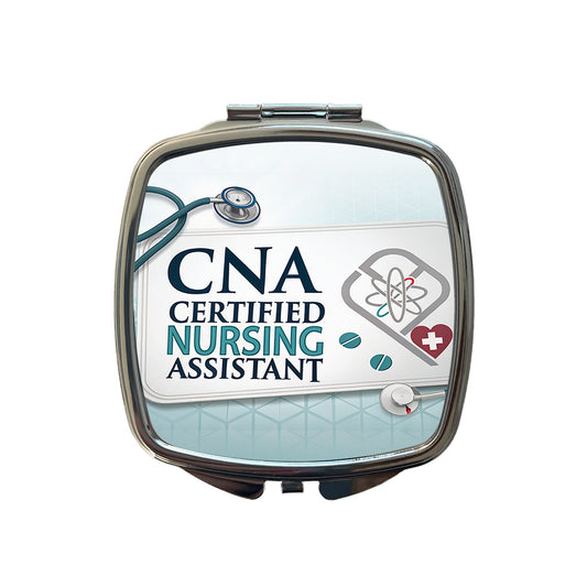 CNA Certified Nursing Assistant Medical Hospital Small Travel Purse Handbag Pocket Makeup Compact Mirror