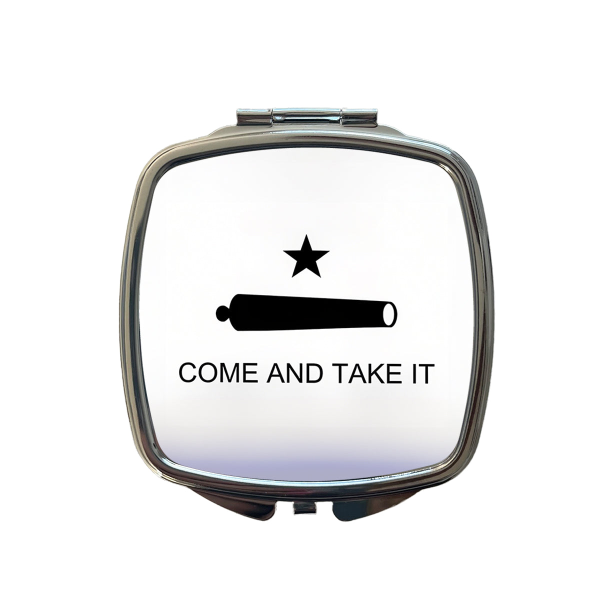 Come And Take It Revolution Texas Cannon Flag Small Travel Purse Handbag Pocket Makeup Compact Mirror