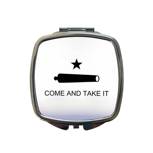 Come And Take It Revolution Texas Cannon Flag Small Travel Purse Handbag Pocket Makeup Compact Mirror