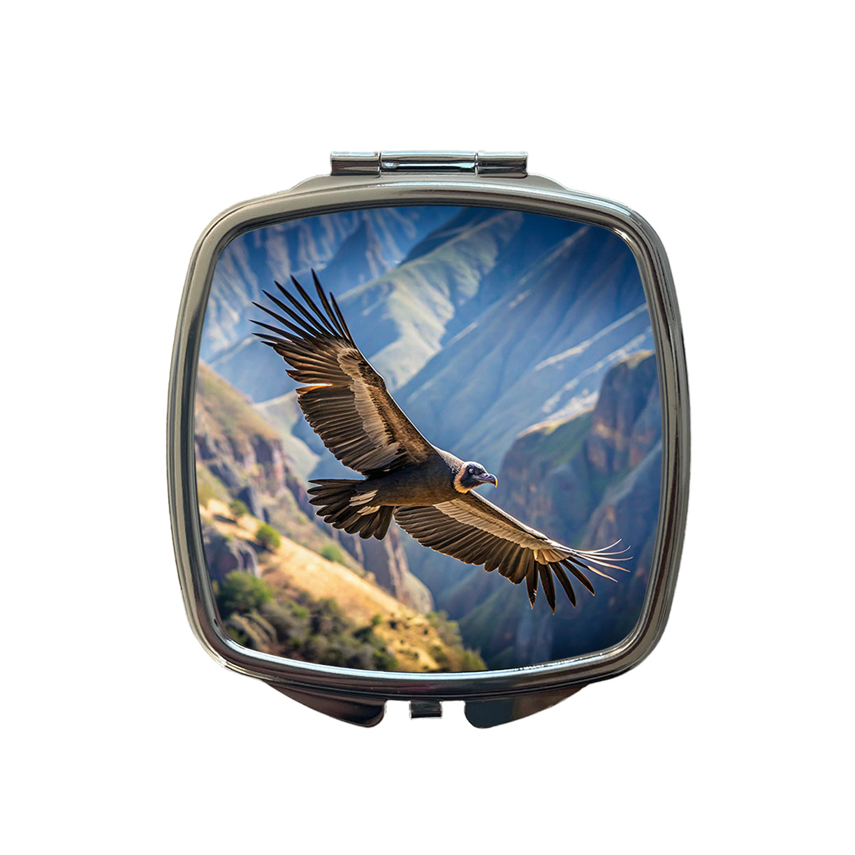 Condor In Flight Photo Small Travel Purse Handbag Pocket Makeup Compact Mirror