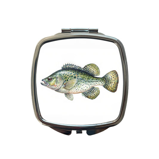 Crappie Fish Watercolor Illustration Small Travel Purse Handbag Pocket Makeup Compact Mirror