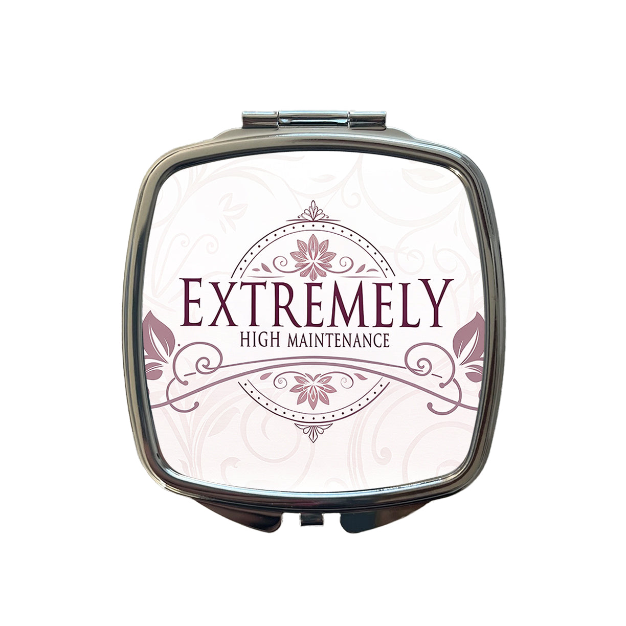 Extremely High Maintenance Funny Elegant Small Travel Purse Handbag Pocket Makeup Compact Mirror