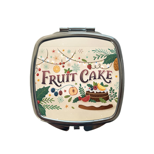 Fruitcake Holiday Fruit Cake Small Travel Purse Handbag Pocket Makeup Compact Mirror