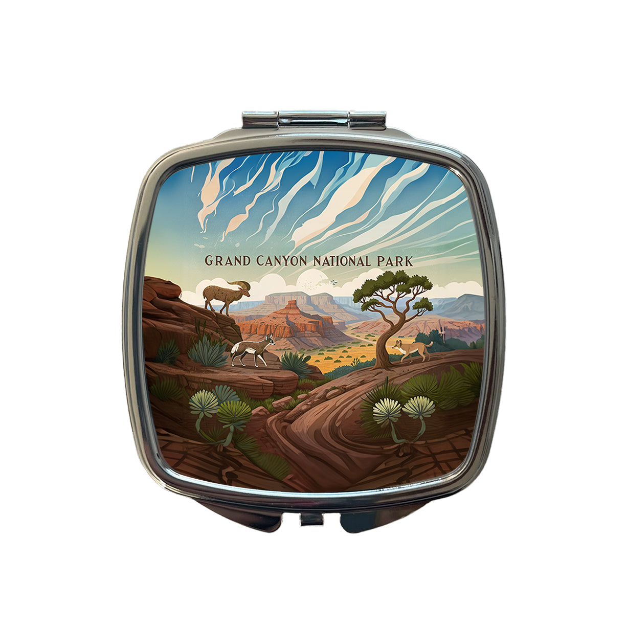 Grand Canyon National Park Animals Small Travel Purse Handbag Pocket Makeup Compact Mirror