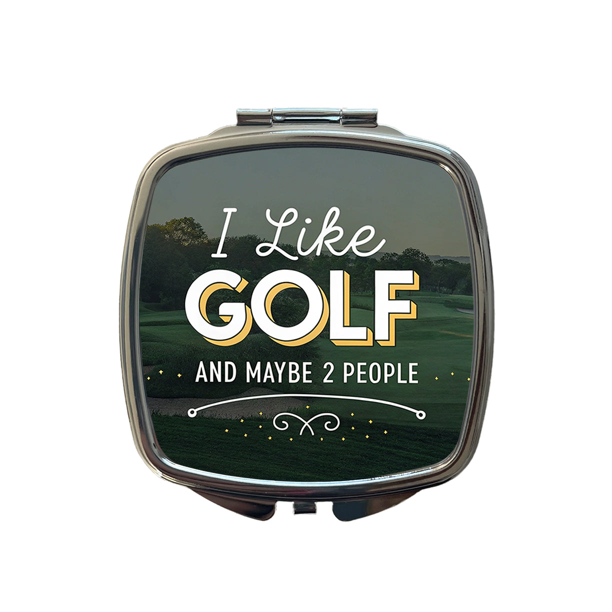 I Like Golf And Maybe 2 People Funny Small Travel Purse Handbag Pocket Makeup Compact Mirror