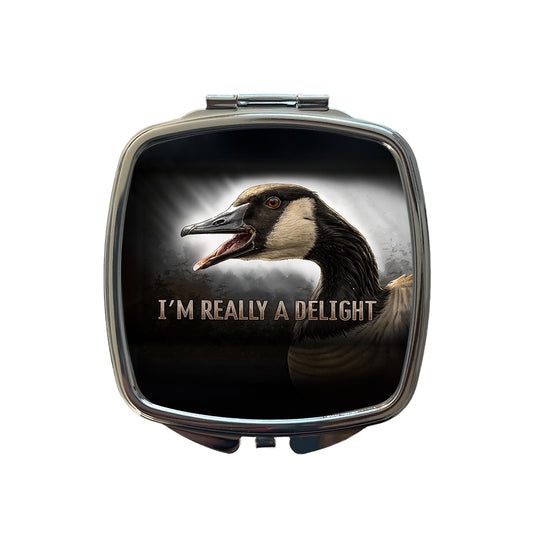 I'm Really a Delight Angry Canadian Canada Goose Funny Small Travel Purse Handbag Pocket Makeup Compact Mirror