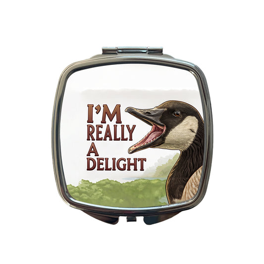 I'm Really a Delight Funny Angry Canadian Goose Small Travel Purse Handbag Pocket Makeup Compact Mirror