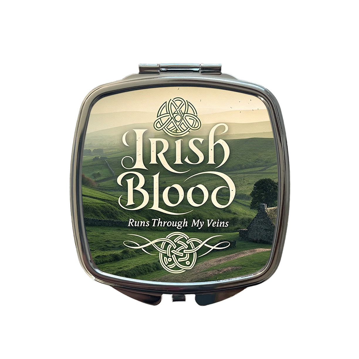 Irish Blood Runs Through My Veins Small Travel Purse Handbag Pocket Makeup Compact Mirror