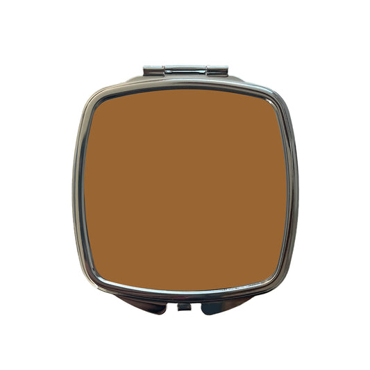 It's Just a Solid Brown Color Small Travel Purse Handbag Pocket Makeup Compact Mirror
