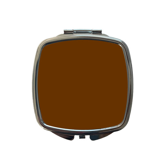 It's Just a Solid Dark Brown Color Small Travel Purse Handbag Pocket Makeup Compact Mirror