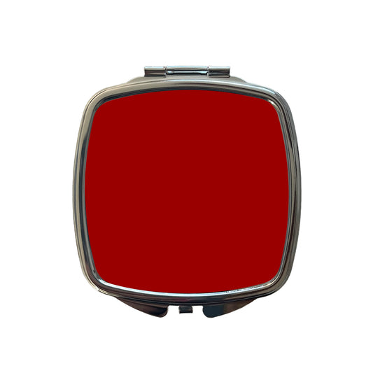 It's Just a Solid Dark Red Color Small Travel Purse Handbag Pocket Makeup Compact Mirror