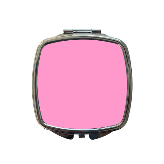 It's Just a Solid Pink Color Small Travel Purse Handbag Pocket Makeup Compact Mirror