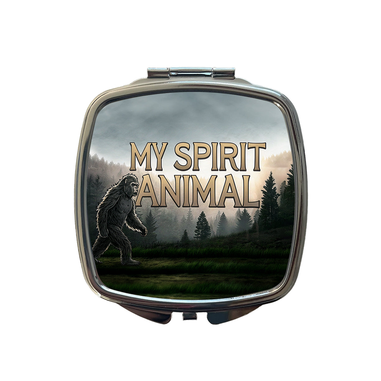 My Spirit Animal Bigfoot Funny Fantasy Small Travel Purse Handbag Pocket Makeup Compact Mirror
