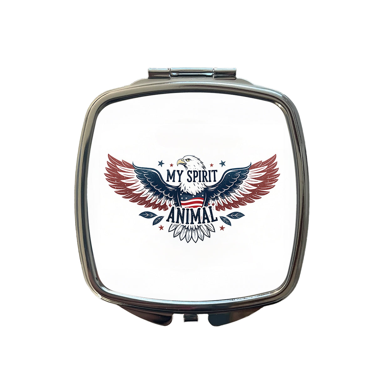 My Spirit Animal Patriotic American Bald Eagle Small Travel Purse Handbag Pocket Makeup Compact Mirror