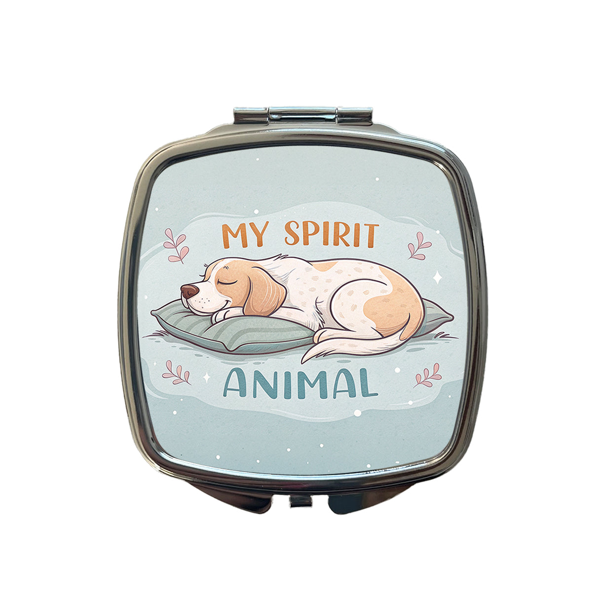 My Spirit Animal Sleeping Dog Funny Small Travel Purse Handbag Pocket Makeup Compact Mirror