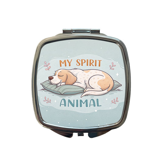 My Spirit Animal Sleeping Dog Funny Small Travel Purse Handbag Pocket Makeup Compact Mirror